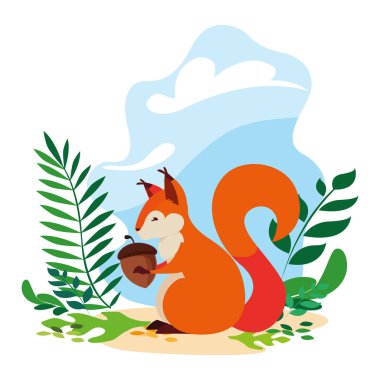 sincap palamut mutlu sonbahar sezonu düz tasarım