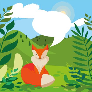 tilki memeli mutlu sonbahar sezonu düz tasarım