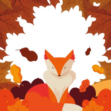 mutlu sonbahar sezonu düz tasarım