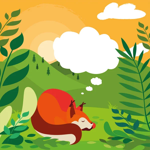 tilki memeli mutlu sonbahar sezonu düz tasarım