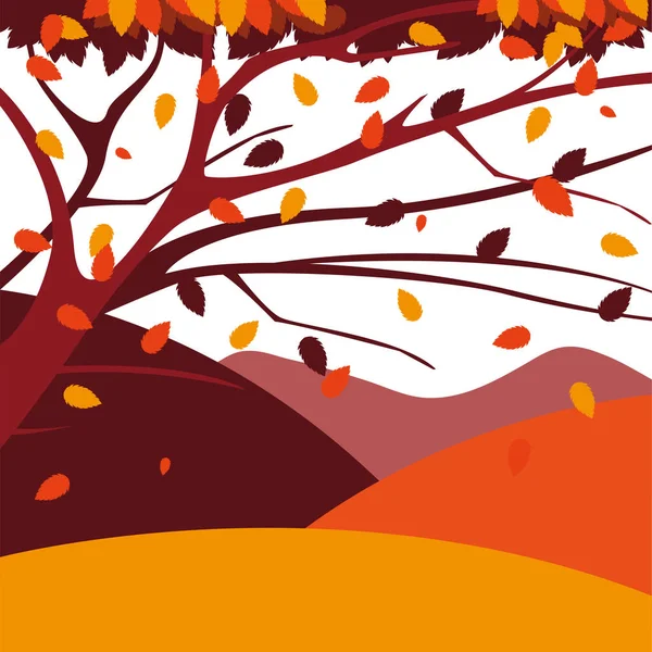 Feliz otoño temporada plana diseño — Archivo Imágenes Vectoriales