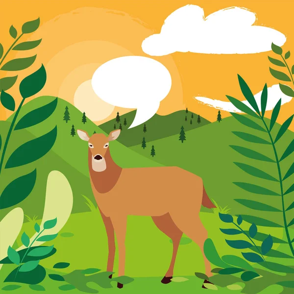 geyik mutlu sonbahar sezonu düz tasarım