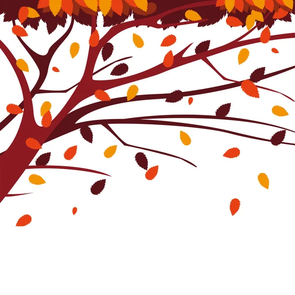 Happy autumn season flat design — Stock Vector