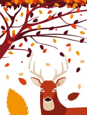 mutlu sonbahar sezonu düz tasarım