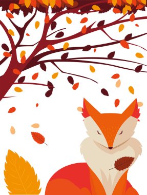 mutlu sonbahar sezonu düz tasarım