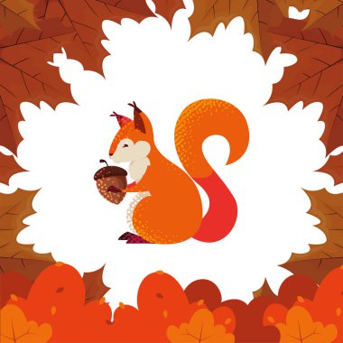 sincap palamut mutlu sonbahar sezonu düz tasarım