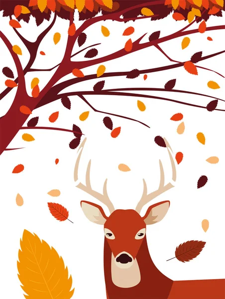 mutlu sonbahar sezonu düz tasarım