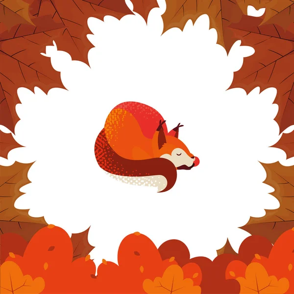 tilki memeli mutlu sonbahar sezonu düz tasarım