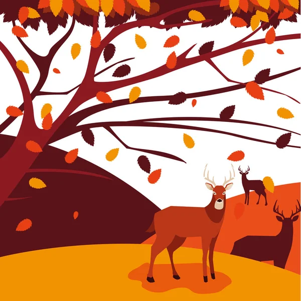 mutlu sonbahar sezonu düz tasarım