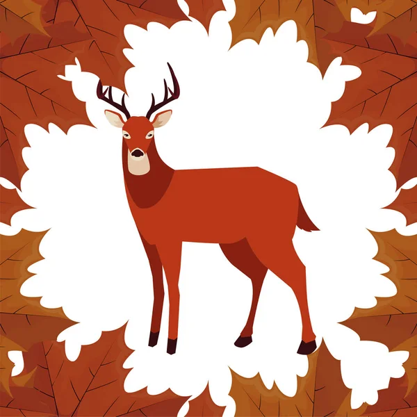 geyik mutlu sonbahar sezonu düz tasarım