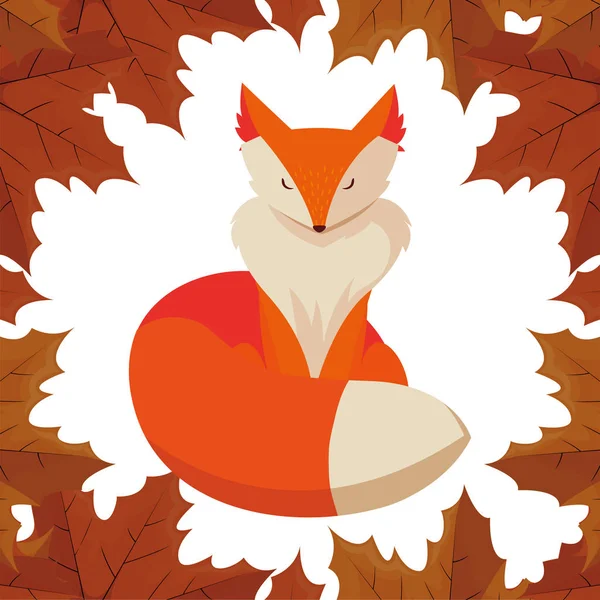 tilki memeli mutlu sonbahar sezonu düz tasarım