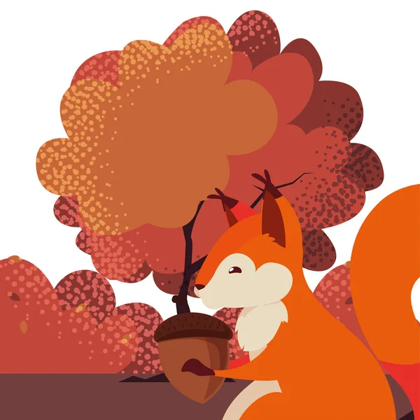 sincap palamut mutlu sonbahar sezonu düz tasarım