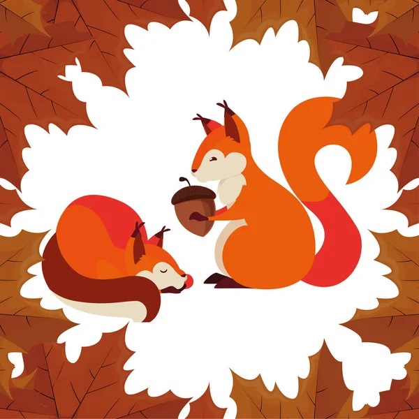 mutlu sonbahar sezonu düz tasarım