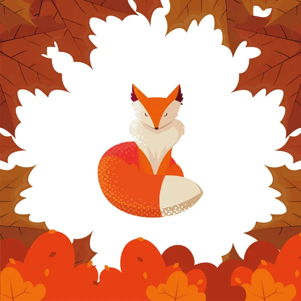 tilki memeli mutlu sonbahar sezonu düz tasarım