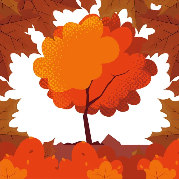 Feliz otoño temporada plana diseño — Vector de stock