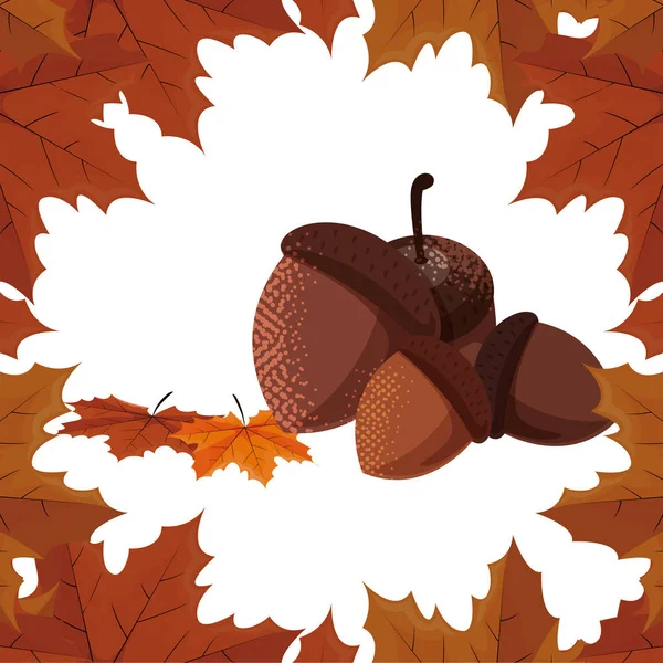 Glücklich Herbst Saison flache Gestaltung — Stockvektor
