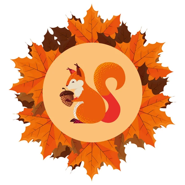 sincap palamut mutlu sonbahar sezonu düz tasarım