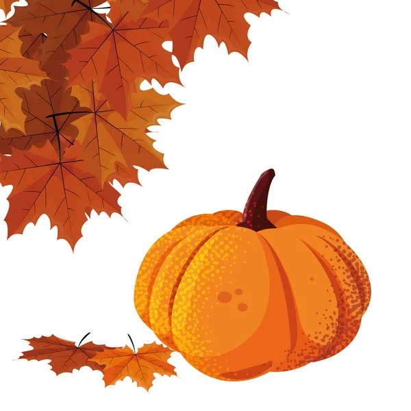 Feliz otoño temporada plana diseño — Vector de stock