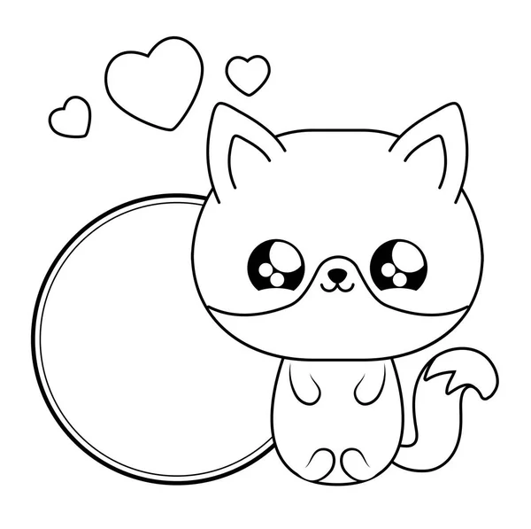 Lindo zorro bebé animal kawaii estilo — Vector de stock