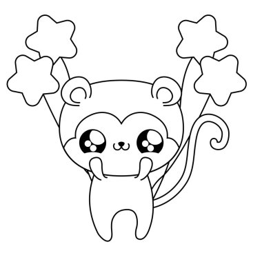 balonlar helyum kawaii tarzı ile sevimli ayı bebek