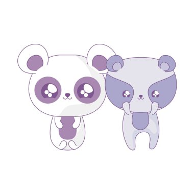 rakun bebek hayvanlar kawaii tarzı ile panda ayı