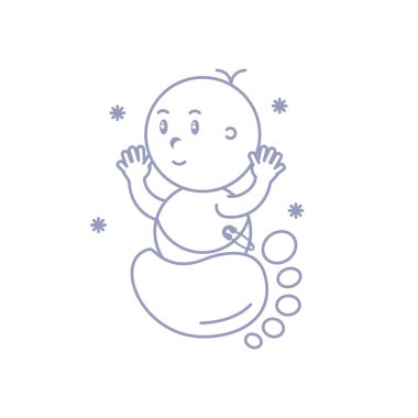 ayak izi ile sevimli bebek çocuk