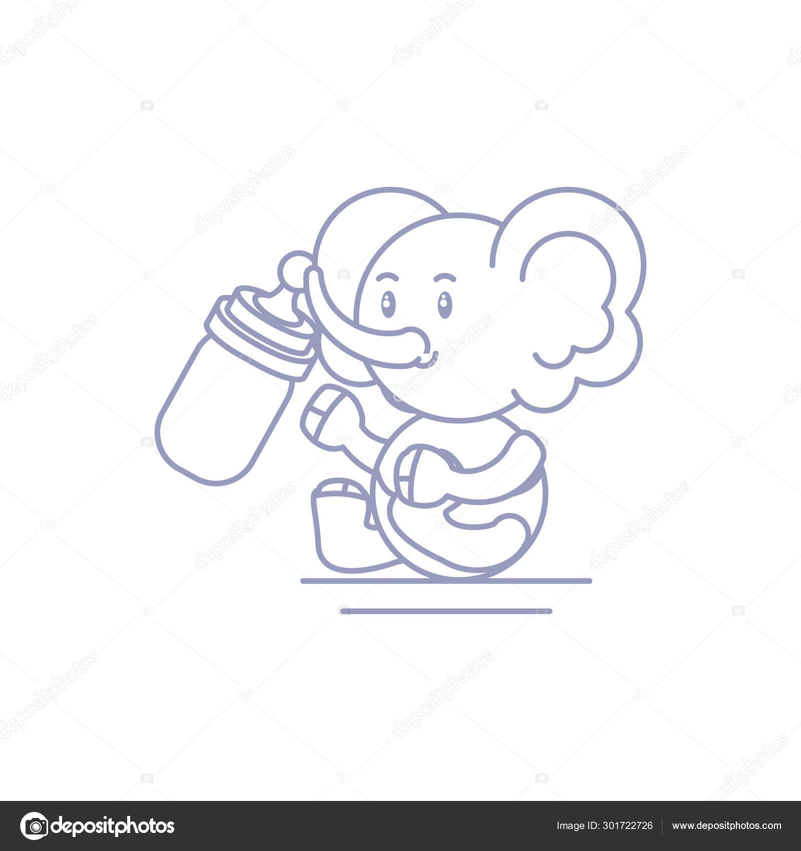 Bebe Elephant Mignon Animal Et Biberon Lait Image Vectorielle Par Djv C Illustration Bebe Elephant Mignon Animal Et Biberon Lait Image Vectorielle Par Djv C Illustration