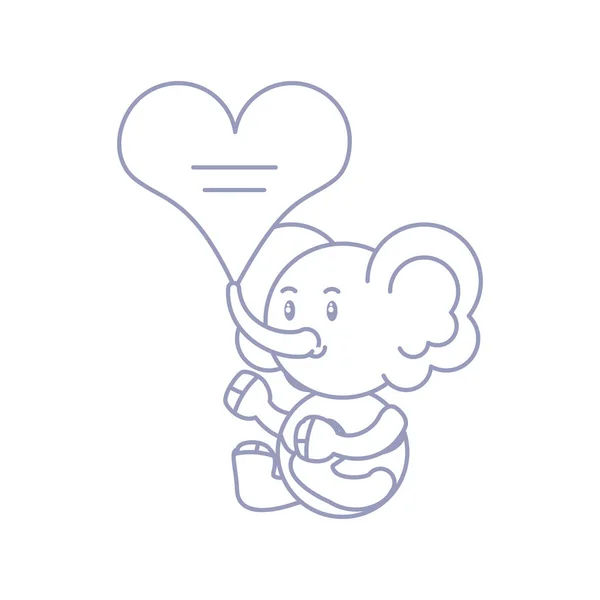 Roztomilé sloní dítě s srdcem — Stockový vektor