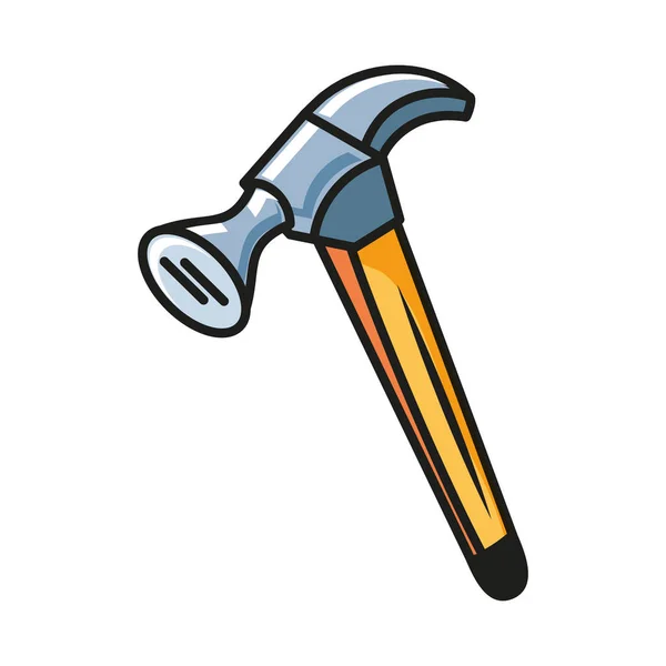 Hammer tool handle isolated icon — Stock Vector