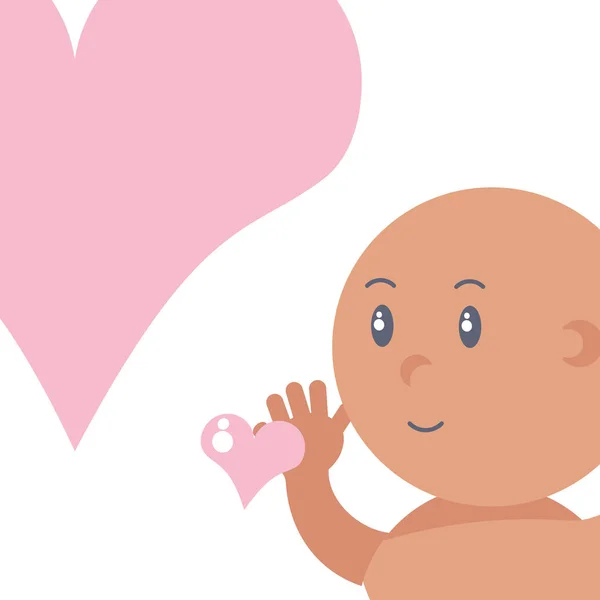 Cute Baby Boy i serca miłość — Wektor stockowy