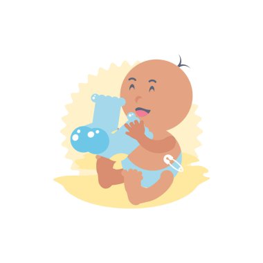 çorap lı sevimli erkek bebek