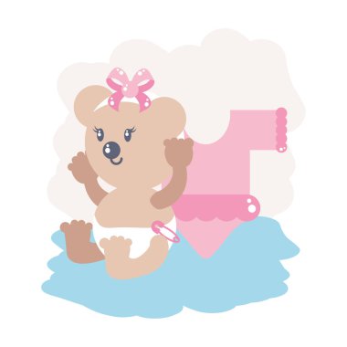 bebek için sevimli kadın ayı bebek ve giysi