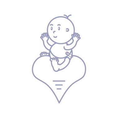 kalpte oturan sevimli bebek çocuk