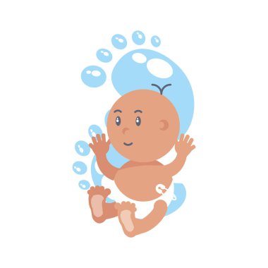 ayak izleri dekorasyon ile sevimli bebek çocuk