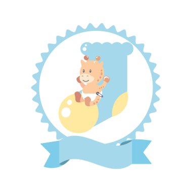 mühür çorap ve kurdele ile sevimli zürafa bebek