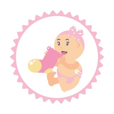 mühür çorap ile sevimli bebek kız