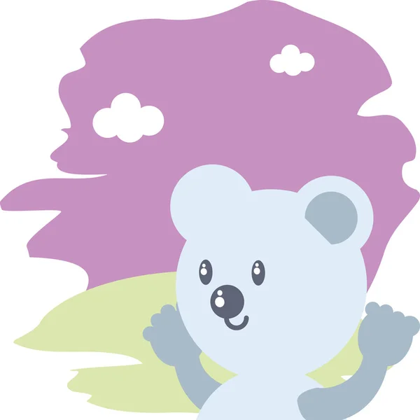 Χαριτωμένο αρκούδα μωρό ζώο απομονωμένη εικονίδιο — Διανυσματικό Αρχείο