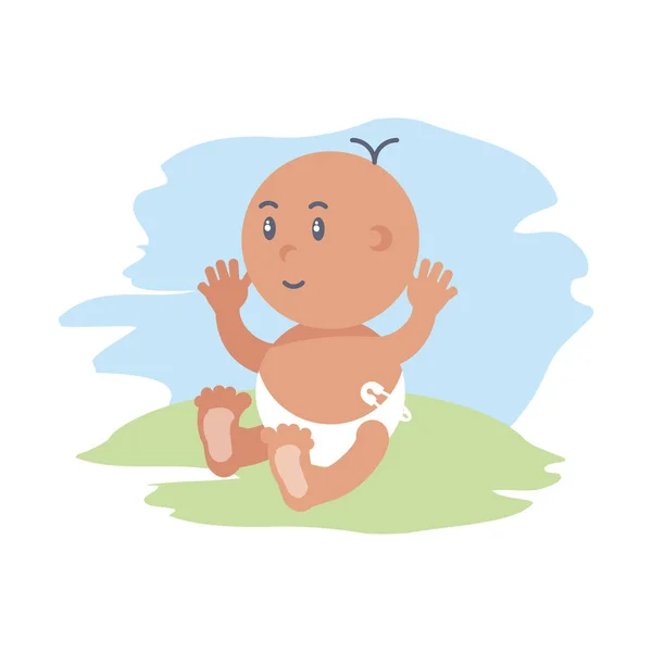 Lindo bebé niño avatar carácter — Vector de stock