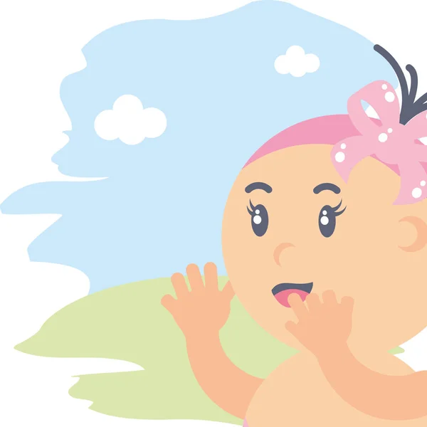 Χαριτωμένο μωρό κορίτσι Avatar χαρακτήρα — Διανυσματικό Αρχείο
