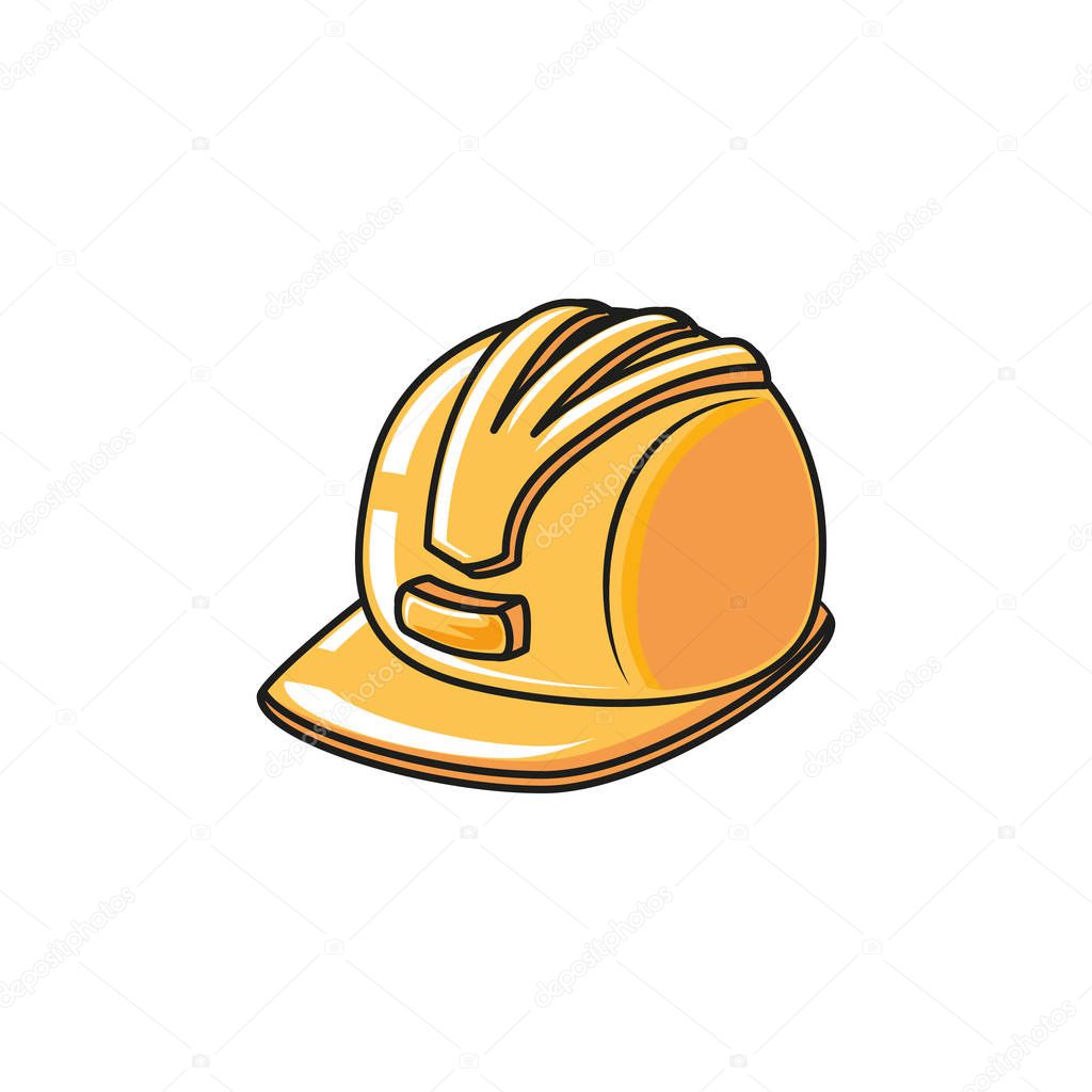 helmet secure protection isolated icon