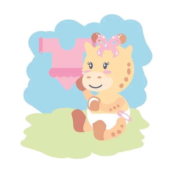 cute female giraffe baby animal and clothes for baby