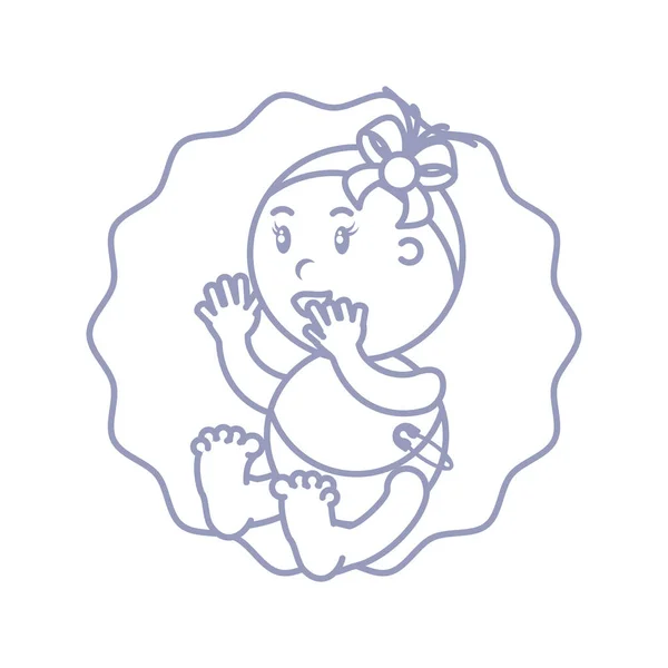 Bébé fille mignonne dans le personnage avatar de phoque — Image vectorielle