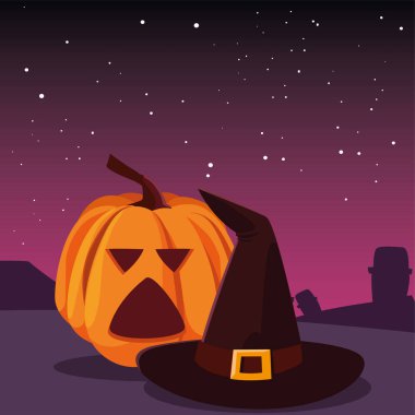 kabak mutlu cadılar bayramı kutlama tasarımı