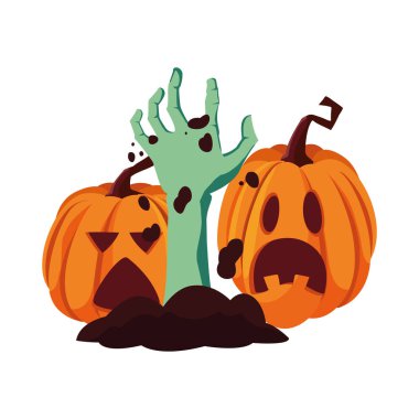 zombi el kabak mutlu cadılar bayramı kutlama tasarımı