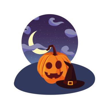 kabak mutlu cadılar bayramı kutlama tasarımı