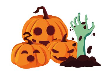 zombi el kabakmutlu cadılar bayramı kutlama tasarımı