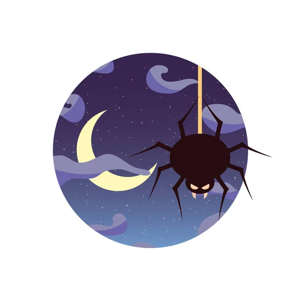 Diseño de celebración de Halloween feliz araña — Vector de stock