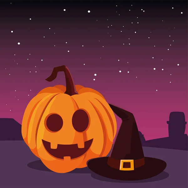 Citrouille heureux Halloween célébration conception — Image vectorielle