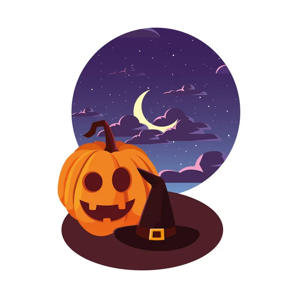 Calabaza feliz halloween celebración diseño — Archivo Imágenes Vectoriales