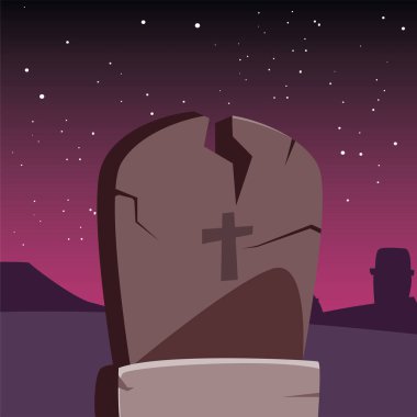 mezar taşı mutlu cadılar bayramı kutlama tasarımı